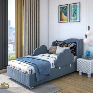 Sky Dreamer Teak Wood with Storage Kids Bed for Girls and Boys Plush Look