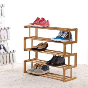 Natural Art & Crafts Airro Sheesham Wood Shoe Rack with 5-Tier Shelves – Space-Saving Entryway & Hallway Shoe Organizer
