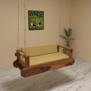 Natural Art & Crafts Majestic Montage Style Handmade Soft Upholstery Teak Wood Swing Patio Hammock Jhula Traditional Style