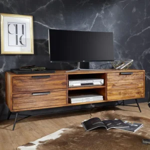 Mirando Solid Teak Wood TV Unit Cabinet for Living Room