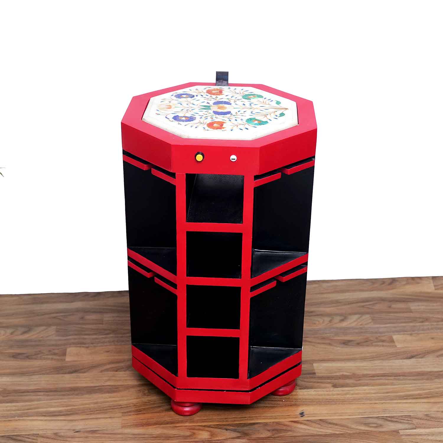 360 Rotation Mini Bar Cabinet Wine Racks Holder Storage Organizer Rack - Image 3