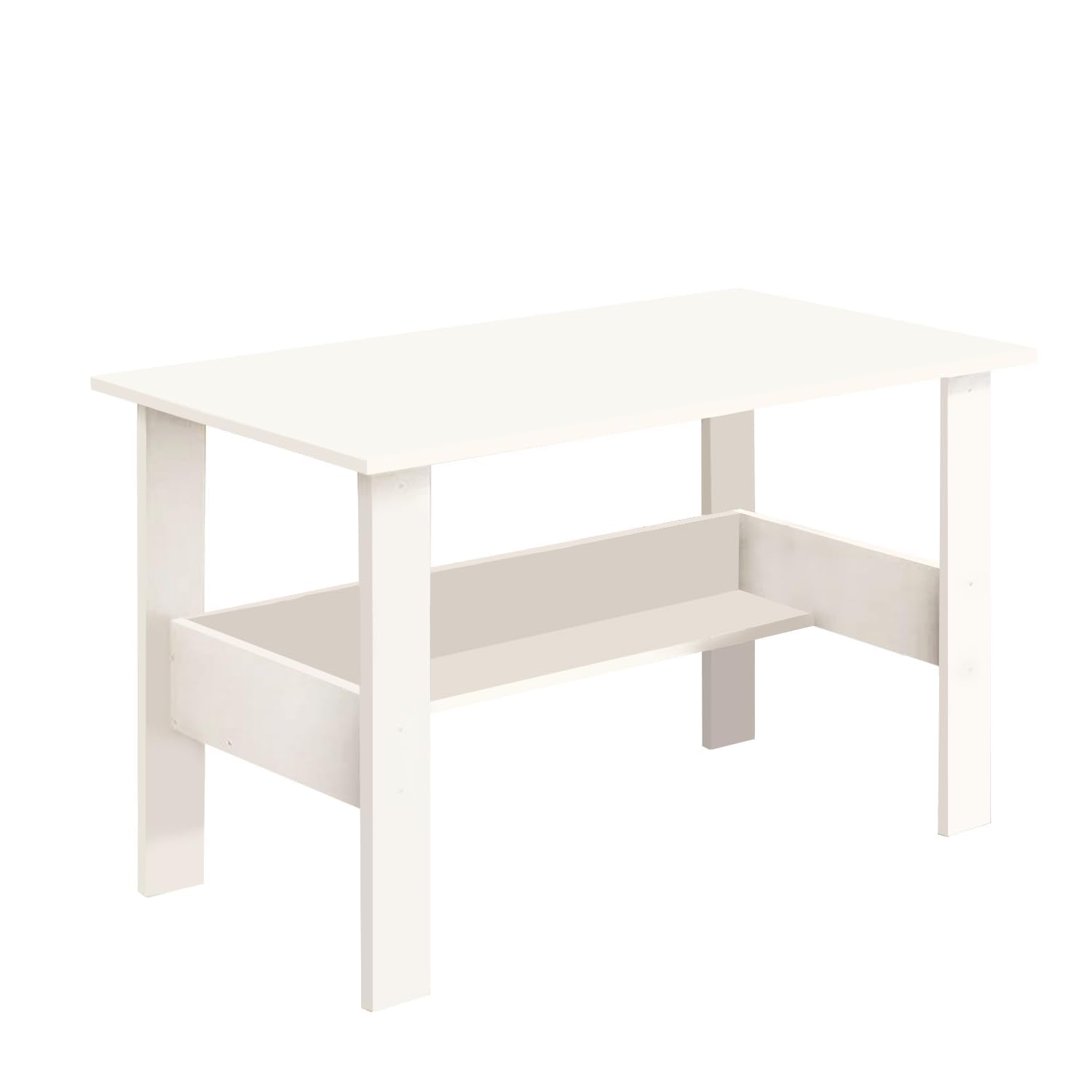 Natural Art & Crafts Modern Handmade Scholar Study & Office Desk with 1 Tier Shelf ( White ) - Image 4