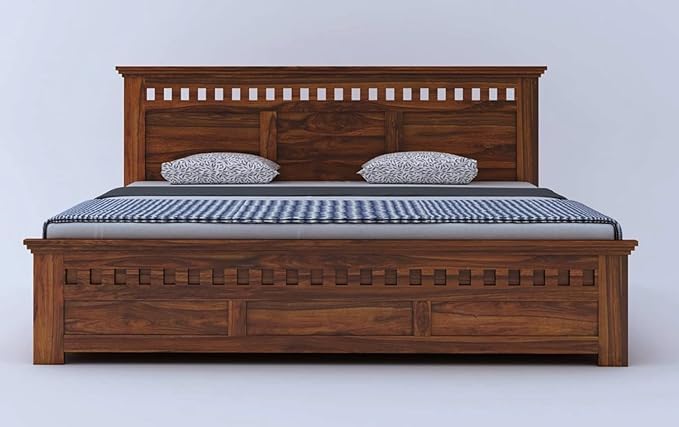 Armenia Premium Teak Wood Hydraulic Storage King Size Bed Modern Space Saving Design with Elegant Finish with - Image 4