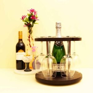 Sobre Wooden Wine Rack, Storage Glass Organizer