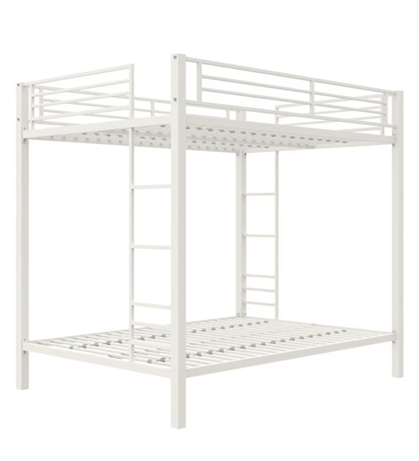 Bush Heavy-Duty Solid Wood Twin Over Twin Bunk Bed Sturdy & Safe Kids Space-Saving Design ( White ) - Image 4