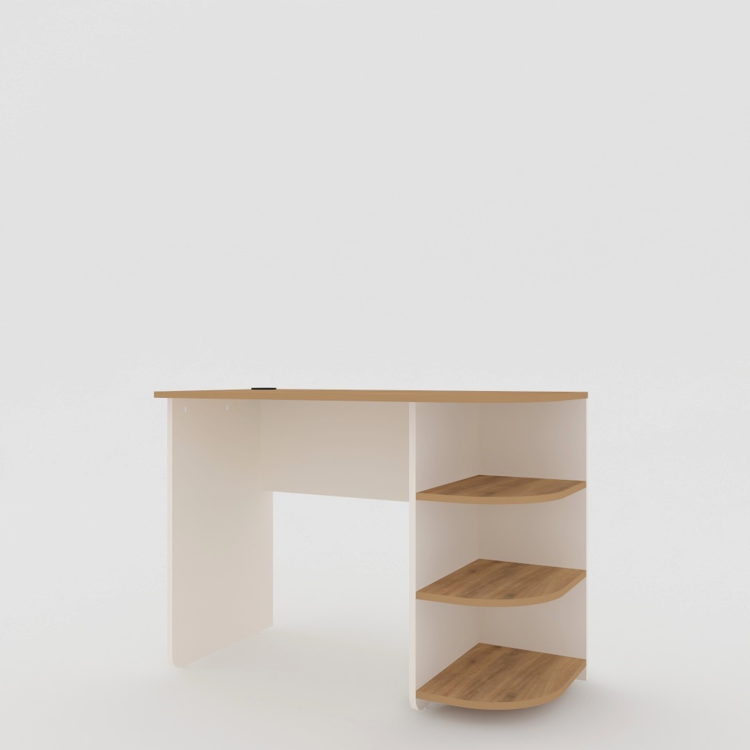 Natural Art & Crafts Curvo Handmade Scholar Study Laminated Board Top Office Computer Table Desk - Image 3