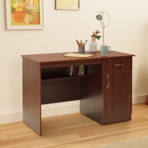 Vnue Handmade Scholar Study & Office Desk with 1 Drawer 1 Door ( Rolex Brown )