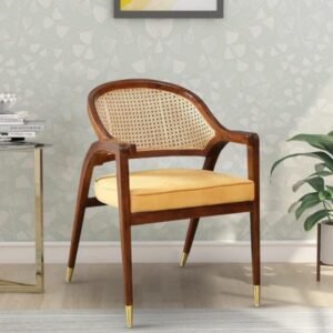 Tbby Handmade Teak Wood Cane Dining Chair Modern Design for Dining Room or Kitchen, Eco-Friendly, Stylish & Comfortable Seating