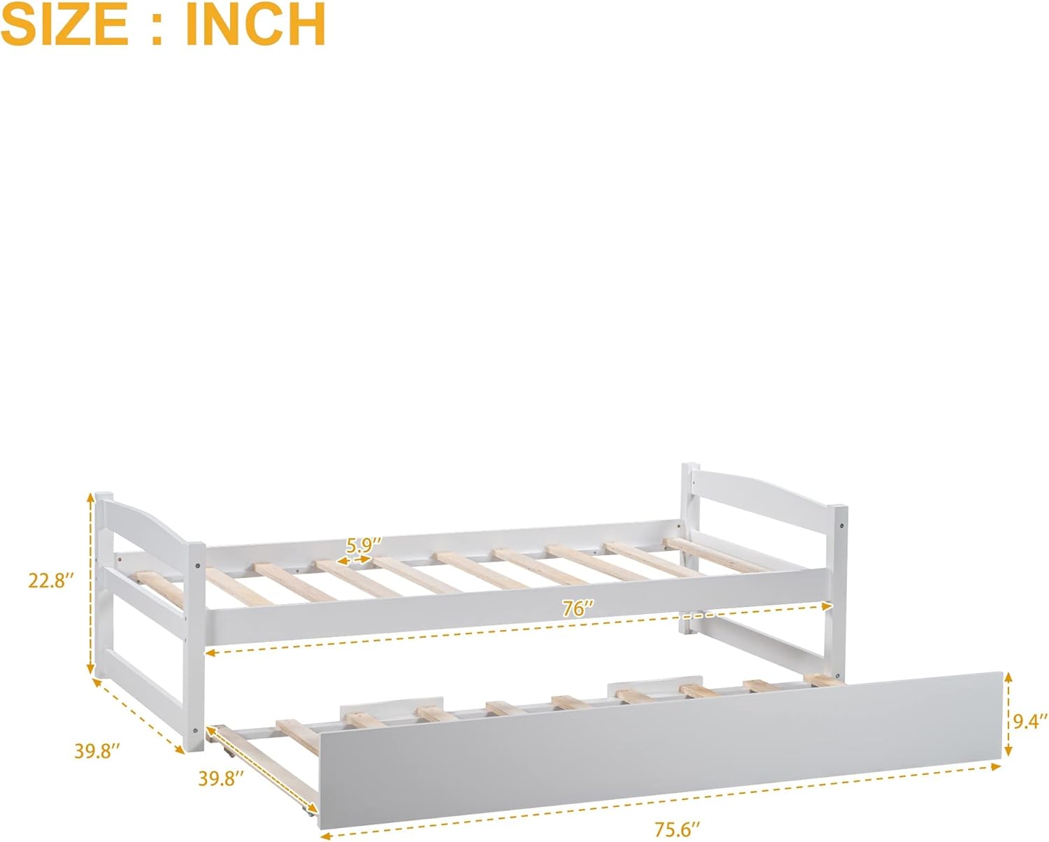 Rollers Sofa Cum Bed Multi-Functional Convertible Sofa Bed with Wooden Frame, Space-Saving Design for Living Room (White) - Image 3