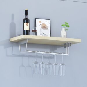 Excellent Elegant Metal Wall Mounted Wine Glass Rack, Wall Hanging Mini Bar for Home