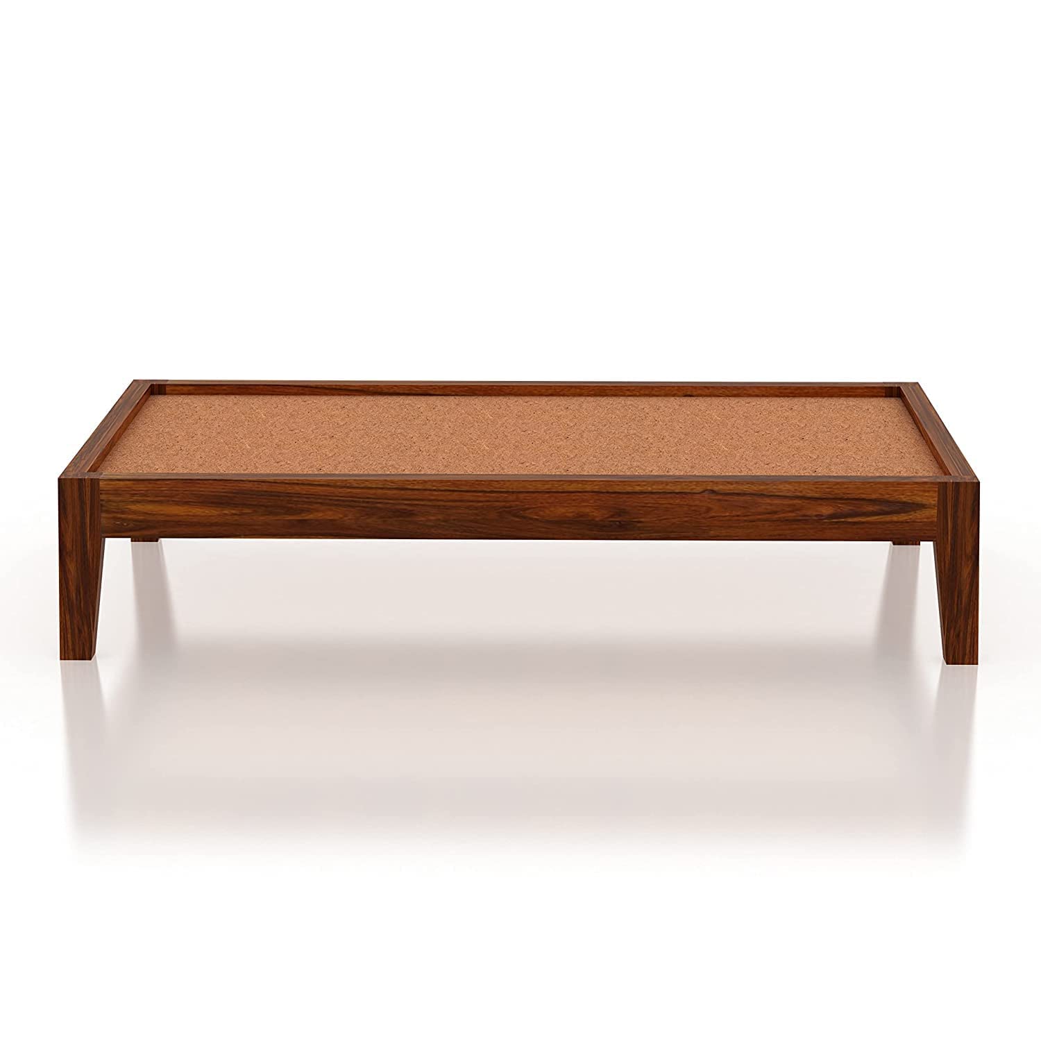 Natural Art & Crafts Twang Handmade Rectangular Teak Wood 3 Seater Diwan Bed for Living Room & Bedroom - Image 2