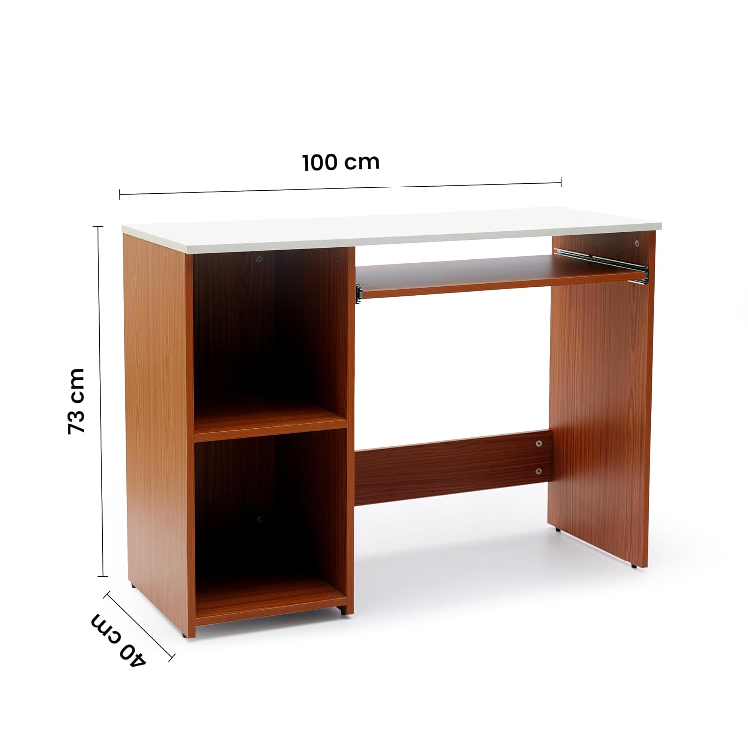 Natural Art & Crafts Baary Handmade Scholar Study & Office Desk with 1 Drawer & 2 Shelves - Image 4