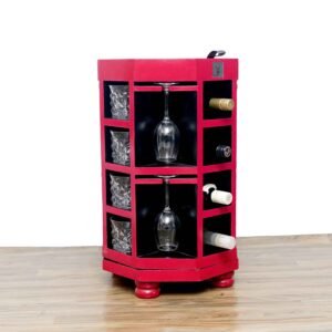 360 Rotation Mini Bar Cabinet Wine Racks Holder Storage Organizer Rack