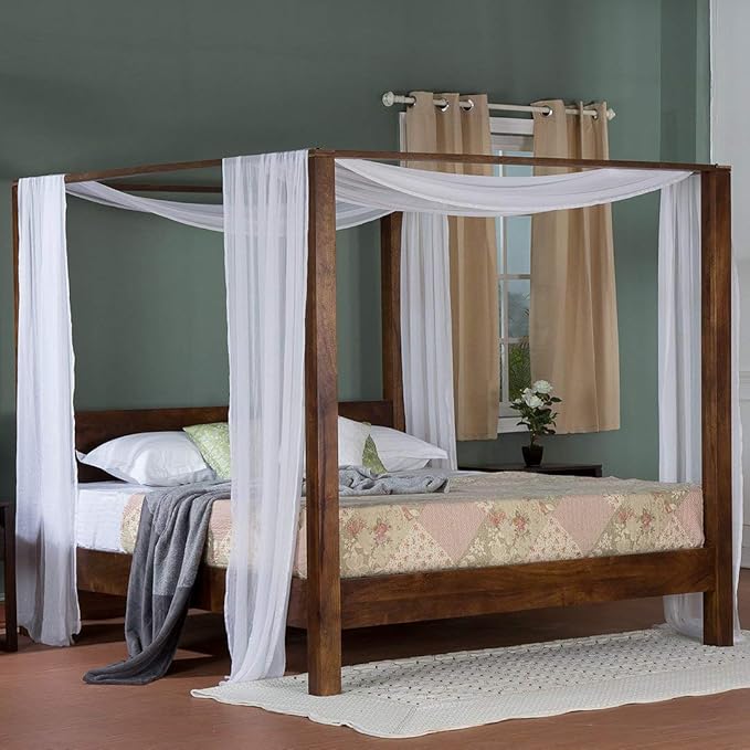 Placard Royal Handmade Teak Wood Poster Bed with ( Walnut Finish )