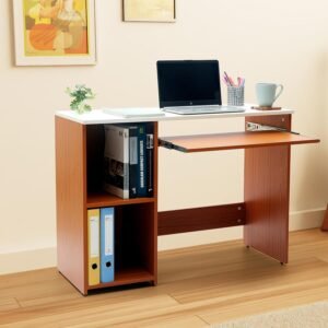 Natural Art & Crafts Baary Handmade Scholar Study & Office Desk with 1 Drawer & 2 Shelves