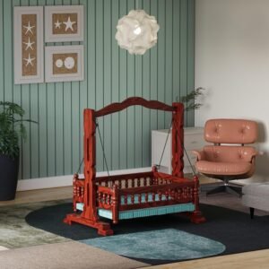 Ace Elegant Design Multifunctional Foldable Teak Wood Newborn Baby Cradle