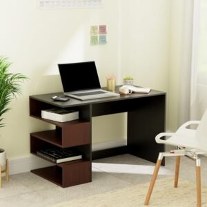Solimoo Handmade Scholar Study Office Computer Table Desk with Storage for Adults Kids Students