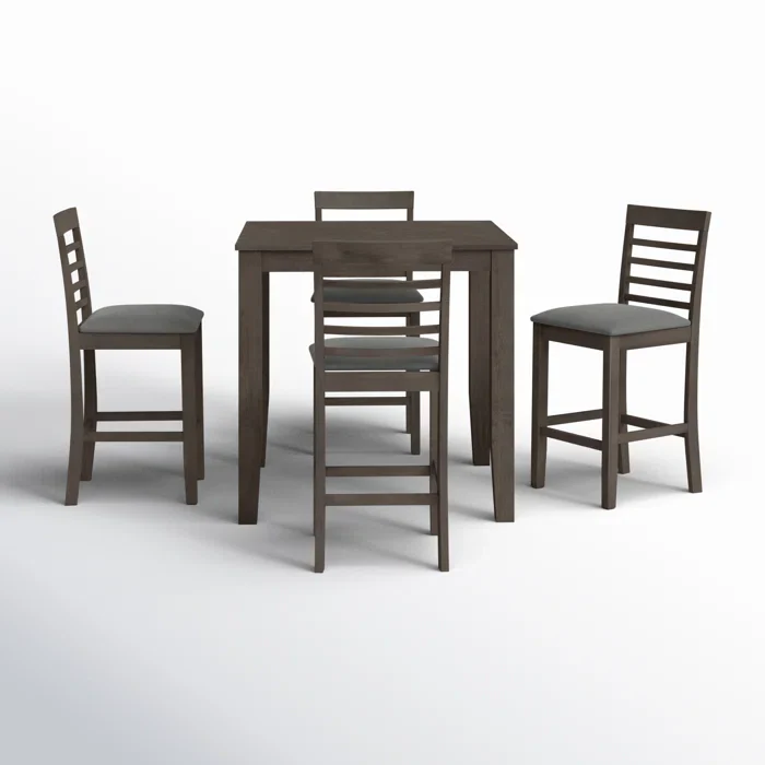 Axes Modern Teak Wood Rectangular 4 Seater Dining Table Set ( Walnut Finish ) - Image 2