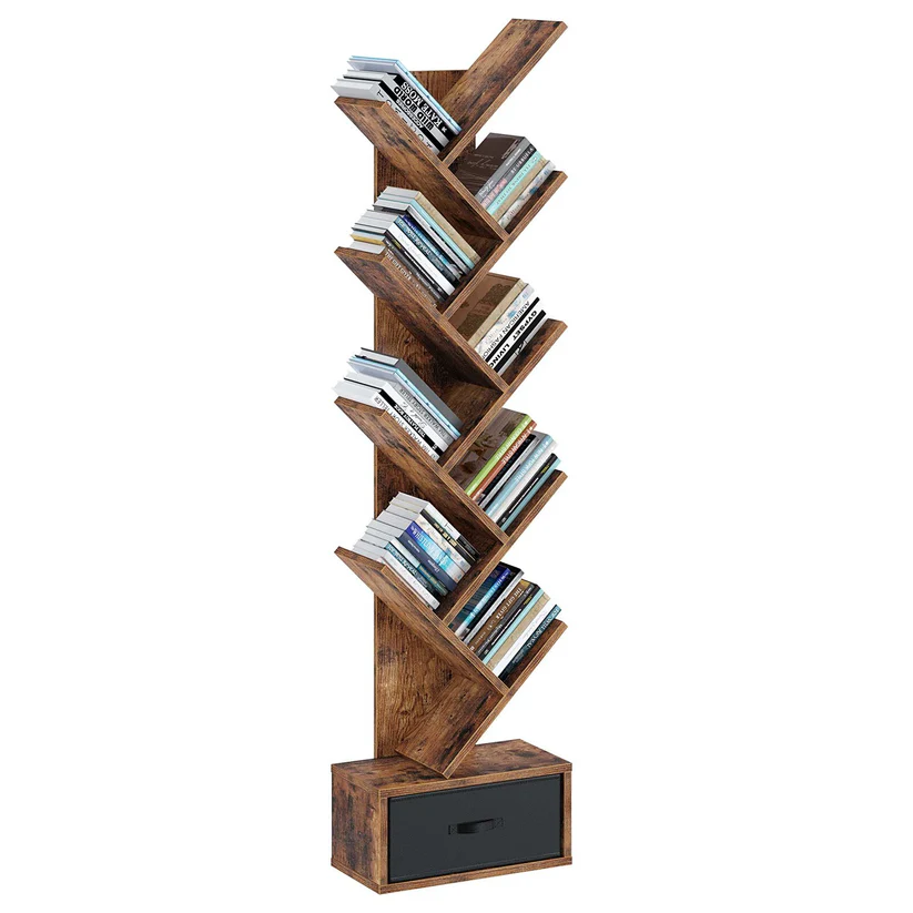 Annex Handmade Teak Wood Bookcase for or Home & Office Storage (Natural Finish) - Image 3