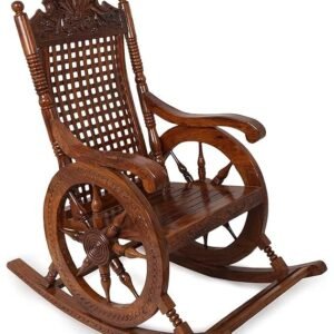 Duke Handmade (Teak Wood) Rocking Chair Comfort and Footrest Relaxing for Home.