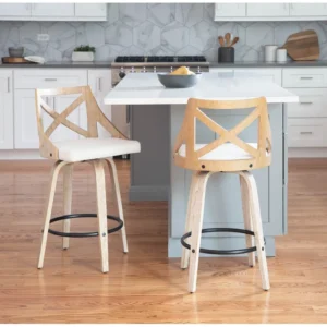 Danniea Swivel 25.5'' Counter and Bar Stool (Set of 2)