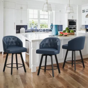 Drishf Swivel 25.98" Counter and Bar Stool (Set of 3)