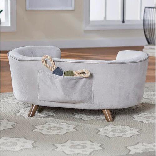 Heise Modern Design Handmade Teak Wood Dog and Baby Sofa with Back Pocket - Image 3