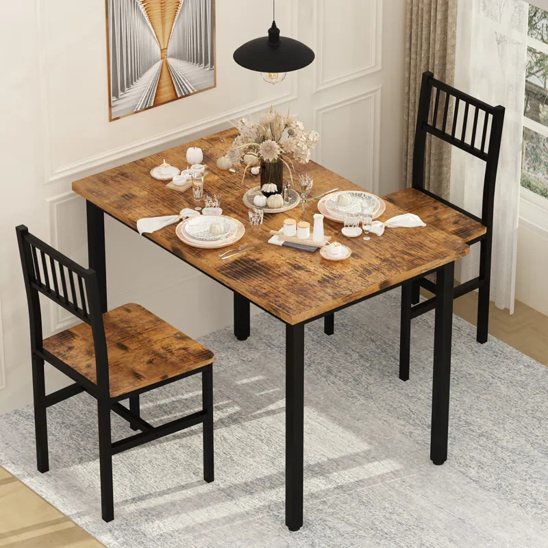 Bishop Modern Teak Wood Rectangular 2 Seater Dining Table Set Stylish and Durable Compact Dining