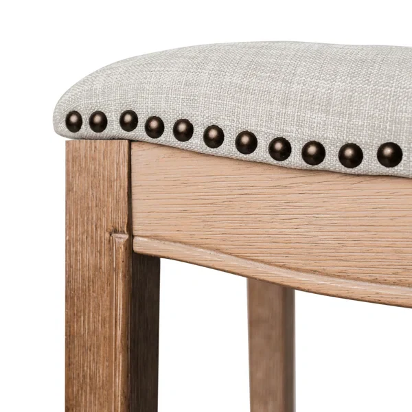 Natural Art & Crafts Maven Lane Adrien Backless Saddle Kitchen Bar & Counter Stool ( Set of 3 ) - Image 4