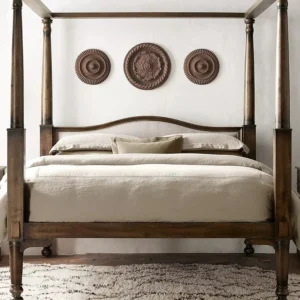 Century Royal Handmade Teak Wood Poster Bed Luxury Four-Poster Bed Frame for Elegant Bedroom