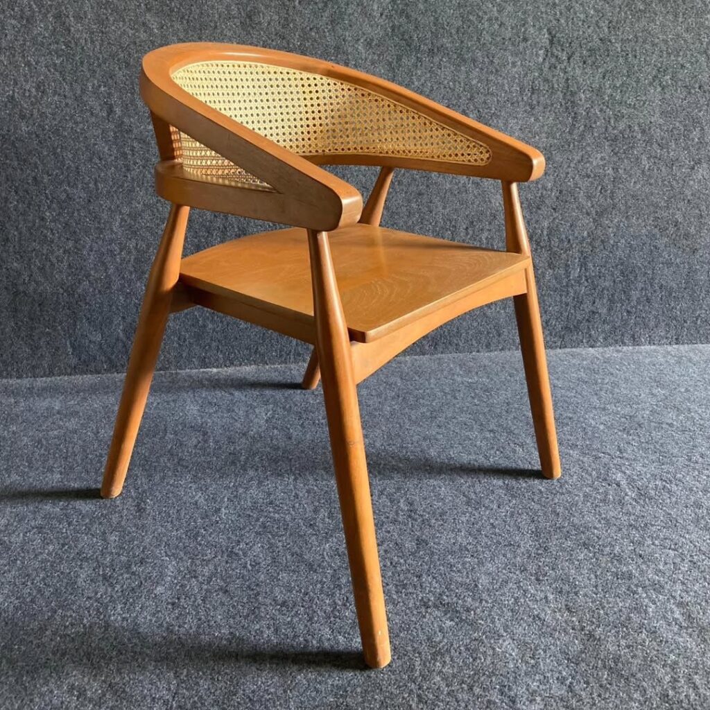 Restaurant Cafe Accent Arm Chair with Cane Work