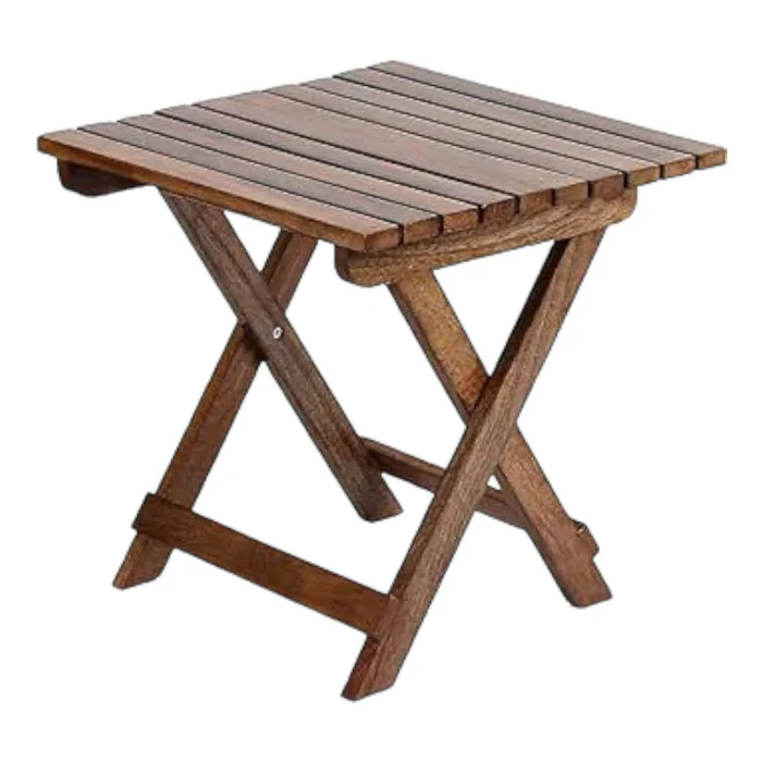 Modern Contemporary Foldable Mango Wood End Table Versatile & Stylish Accent Table for Living Room - Image 3