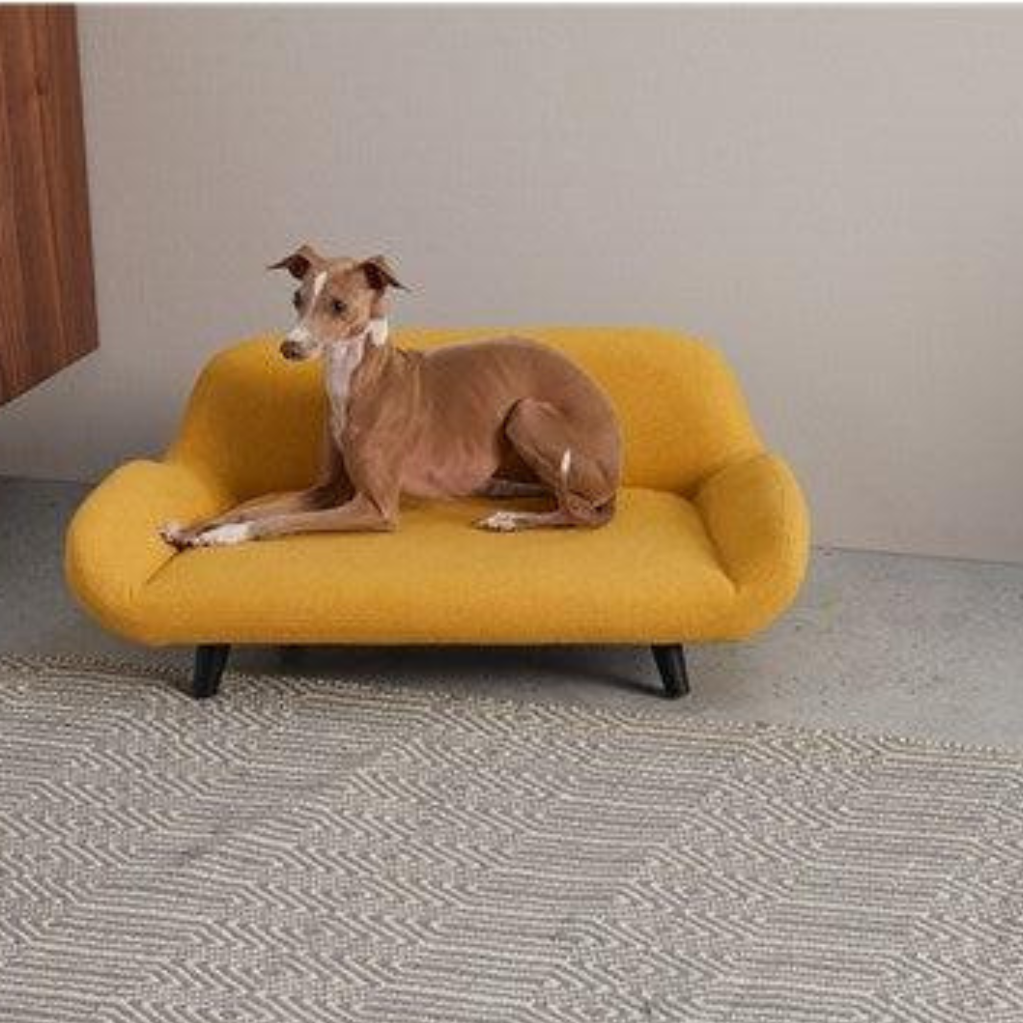 Natural Art & Craft Standard Handmade Classic Relaxing Pet Sofa Luxury Dog & Cat Bed ( Yellow )