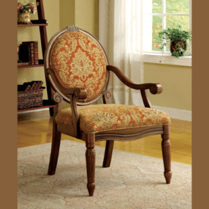 Luxemburger Style Hand Carved Teak Wood Armrest Chair for Living Room & Home Decor