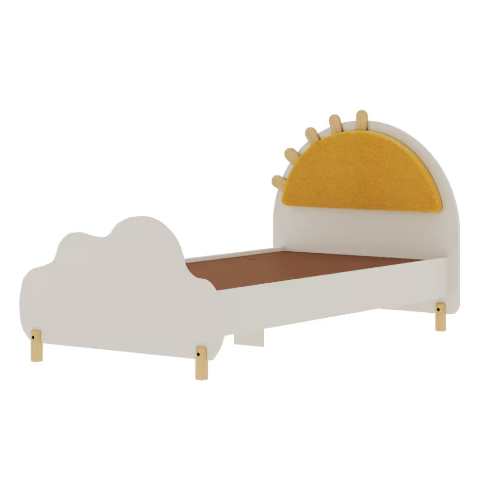 Sunbeam Plush Look Teak Wood Without Storage Kids Bed for Girls and Boys - Image 2