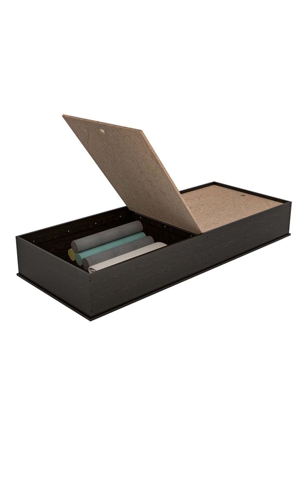 Wenge Handmade Rectangular Teak Wood Diwan Bed with Storage for Living Room Bedroom - Image 2