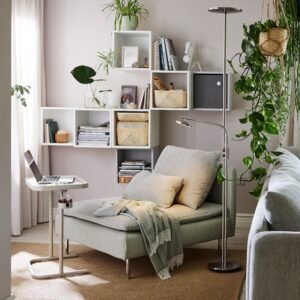 Modern Sofa Bed with Softly Loose Back Cushions, Metal Legs, and 2 Comfortable Cushions Airy Look, Space-Saving