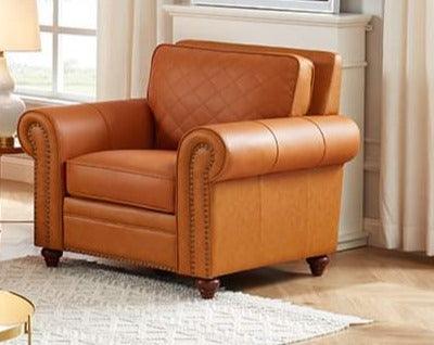 Wooden Handmade Stylish Look Grace Modern Leatherette Sofa 3+1 (Brown) - Image 3