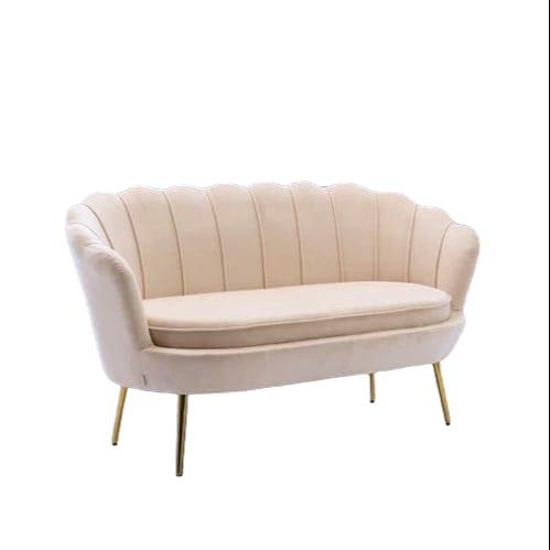 Terciopelo Flared Arm Loveseat Modern Chaise Lounge ( Beige ) - Image 2