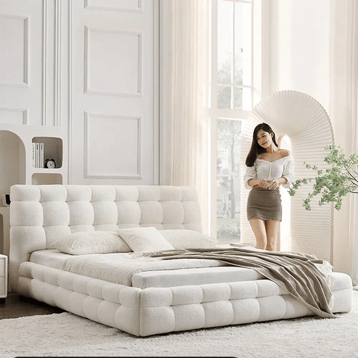 Elegance Modernize Boucle Upholstery Bed for Luxury Bedroom Contemporary, Stylish, and Elegant