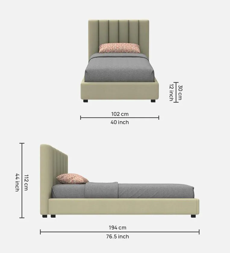 Alex Velvet Upholstered Single Bed Teak Wood Frame Luxurious & Durable Bedroom Modern Design - Image 7