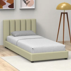 Alex Velvet Upholstered Single Bed Teak Wood Frame Luxurious & Durable Bedroom Modern Design