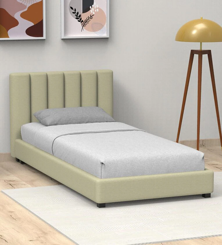 Alex Velvet Upholstered Single Bed Teak Wood Frame Luxurious & Durable Bedroom Modern Design