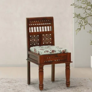 Avantika Handmade Teak Wood Dining Chair Modern Design with Honey Oak Finish, Scratch-Resistant & Eco-Friendly for Dining Room or Kitchen