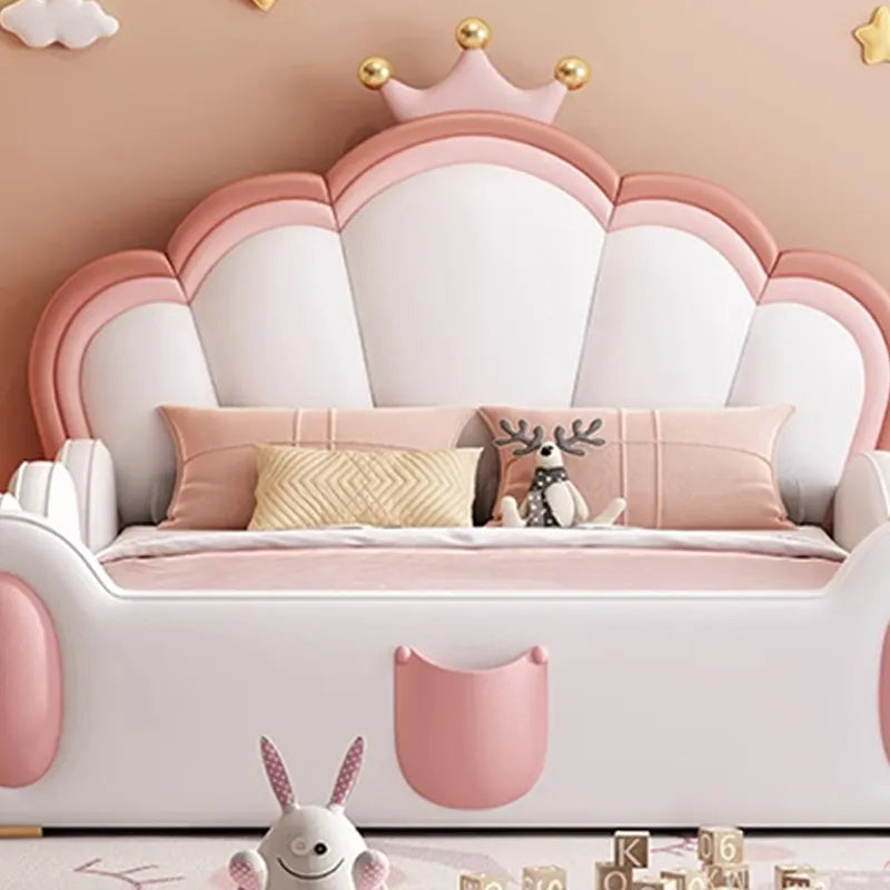 Fairy Princess Teak Wood Kids Bed for Girls and Boys Plush Look - Image 3