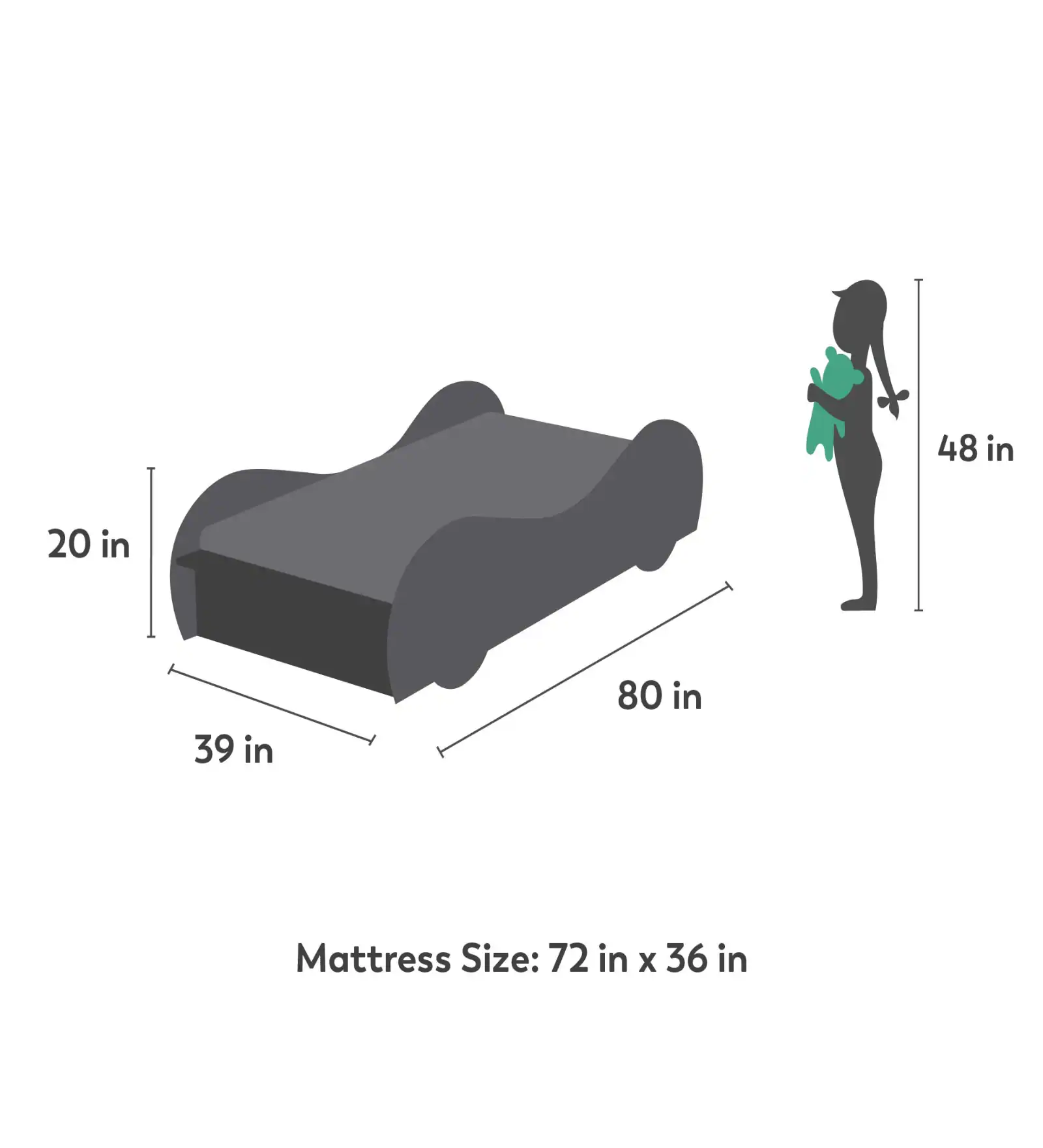 Prism Plush Look Teak Wood Without Storage Kids Bed for Girls and Boys (Multicolor) - Image 4