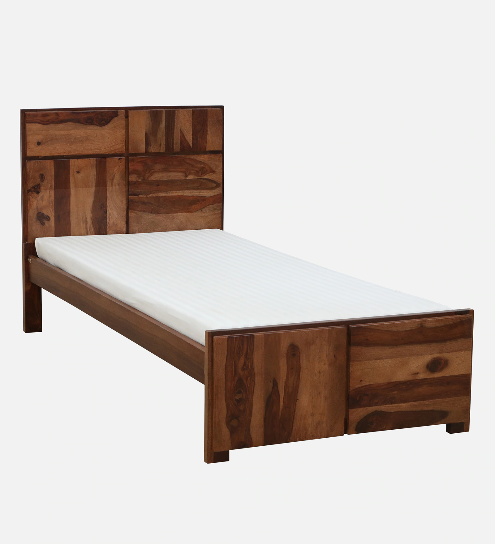 Bergen Handmade Teak Wood Single Bed with Rustic Finish for Bedroom Minimalist Design Artisan Crafted Bed - Image 2