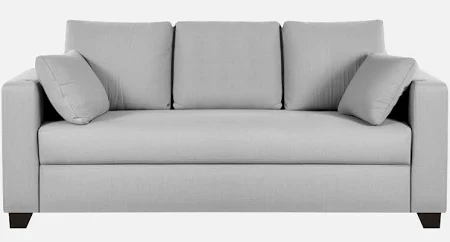(Teak Wood ) Velvet 3 Seater Sofa In Grey Colour. - Image 3