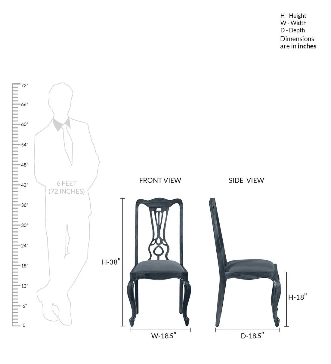 Natural Art & Crafts Clifford Design Handmade Teak Wood Dining Chair Modern Design, Perfect for Dining Room or Kitchen Honey Teak Finish (Set of 2) - Image 5