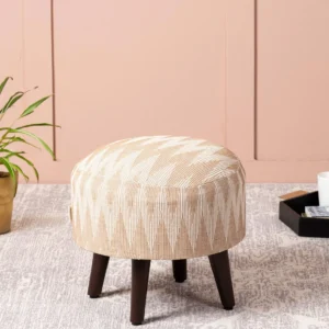 Crest Soft Upholstery Pouffe & Ottoman Stools Versatile Decorative Seating & Footrest for Living Room, Bedroom, and Home Decor
